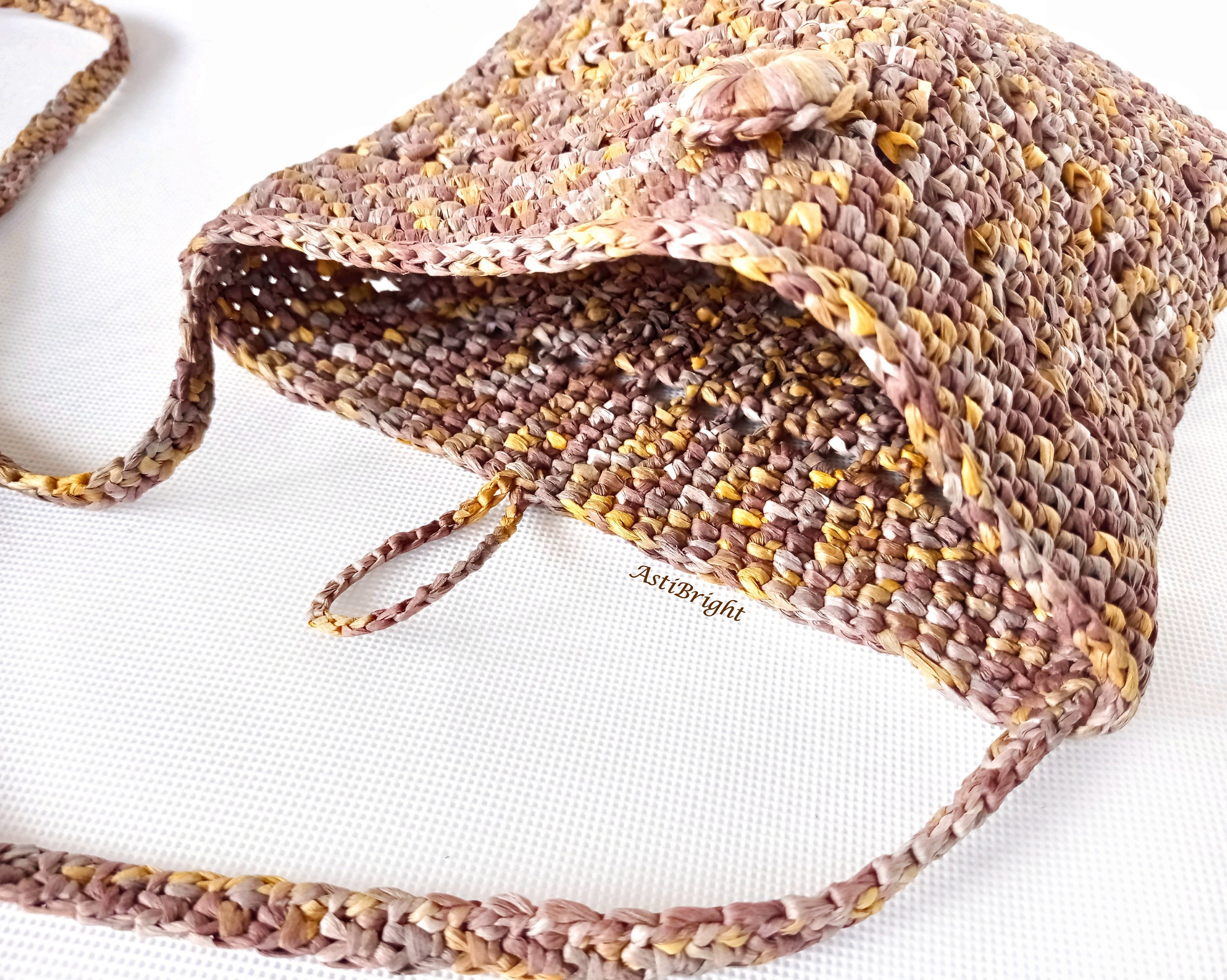 Crochet straw purse Summer bag crossbody for women Handmade | Etsy