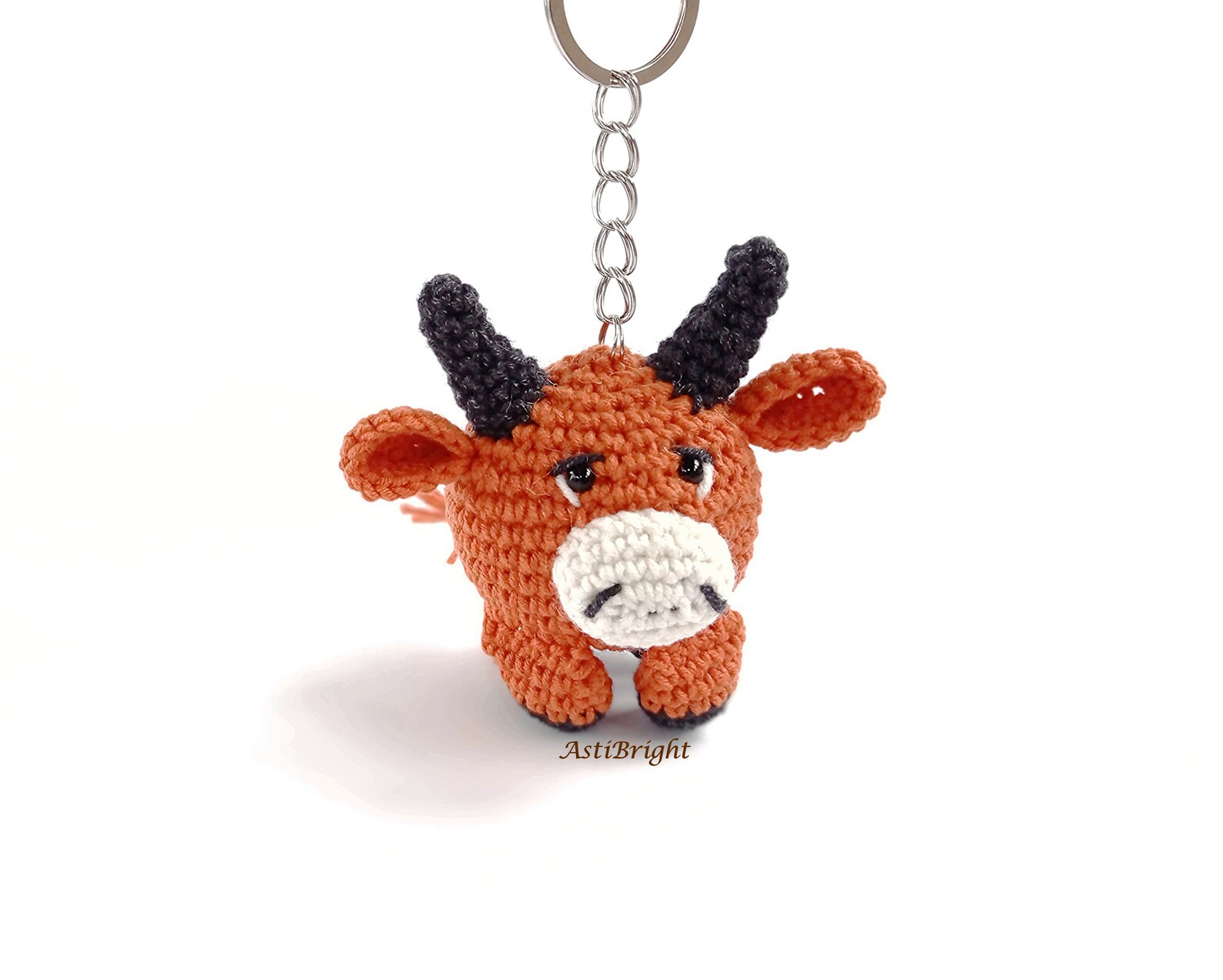 Crochet keychain animal cow Amigurumi toy key chain Symbol Etsy