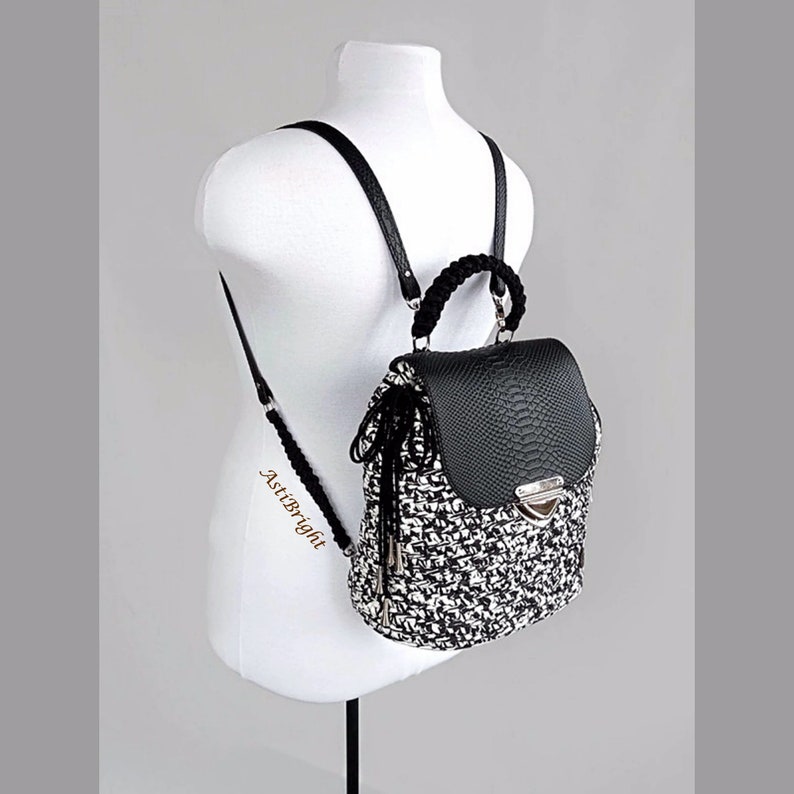 Boho backpack purse for women Crochet backpack handmade Vegan Etsy