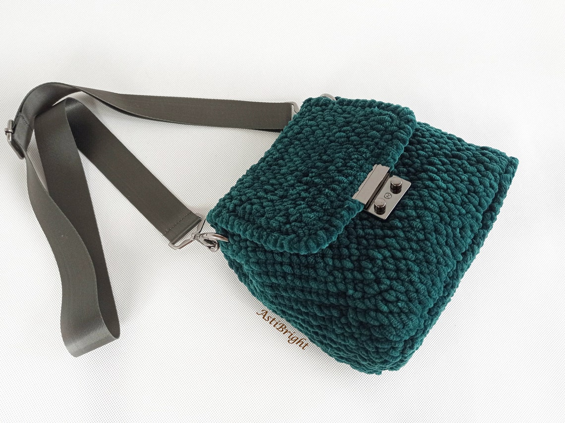 Velvet Crossbody Bag Emerald Green Shoulder Purse Luxury Etsy