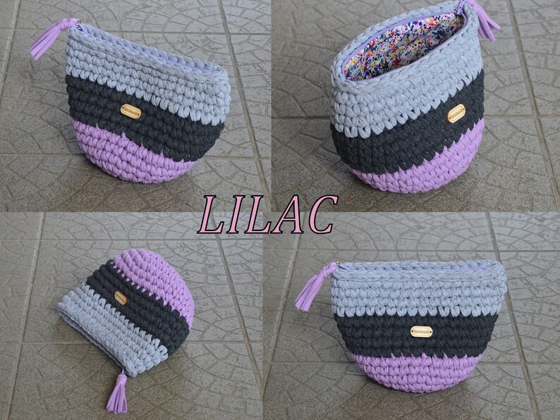 Crochet zipper pouch Large cosmetic bag for women Handmade Etsy