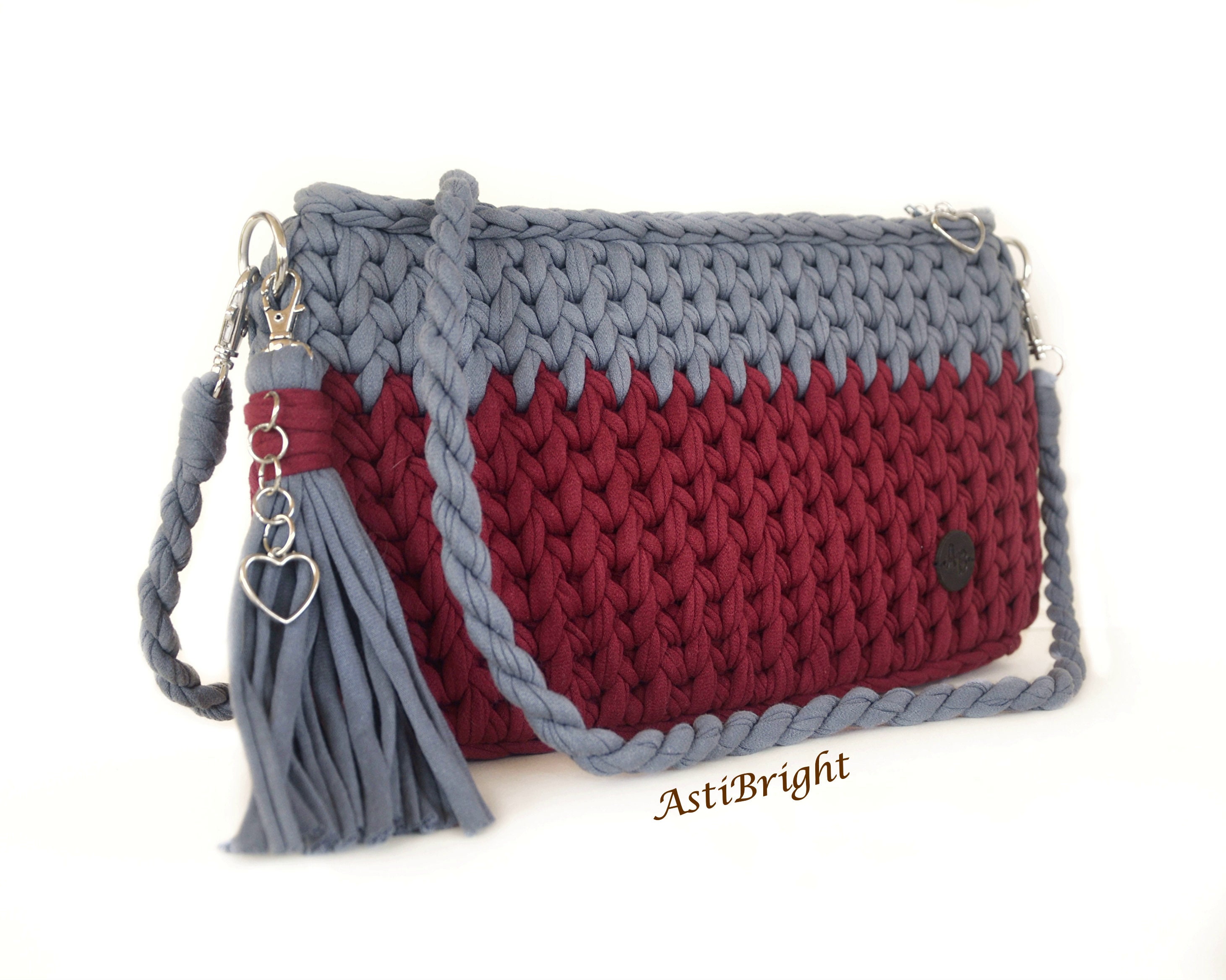 Small crochet crossbody bag Handmade clutch bag with chain | Etsy