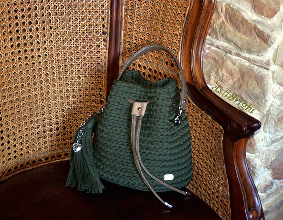 Bucket Bag For Women Handmade Crochet Bag Purse Boho Bag Etsy