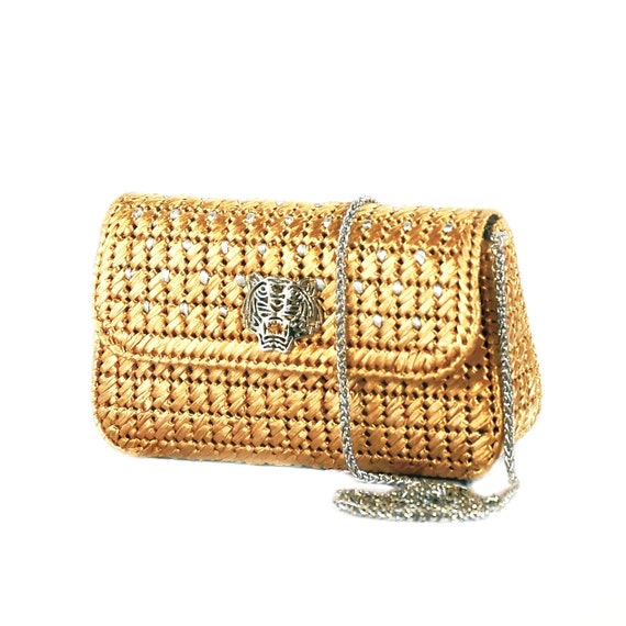 Special Clutch Purse Small - Violet With Golden Flap
