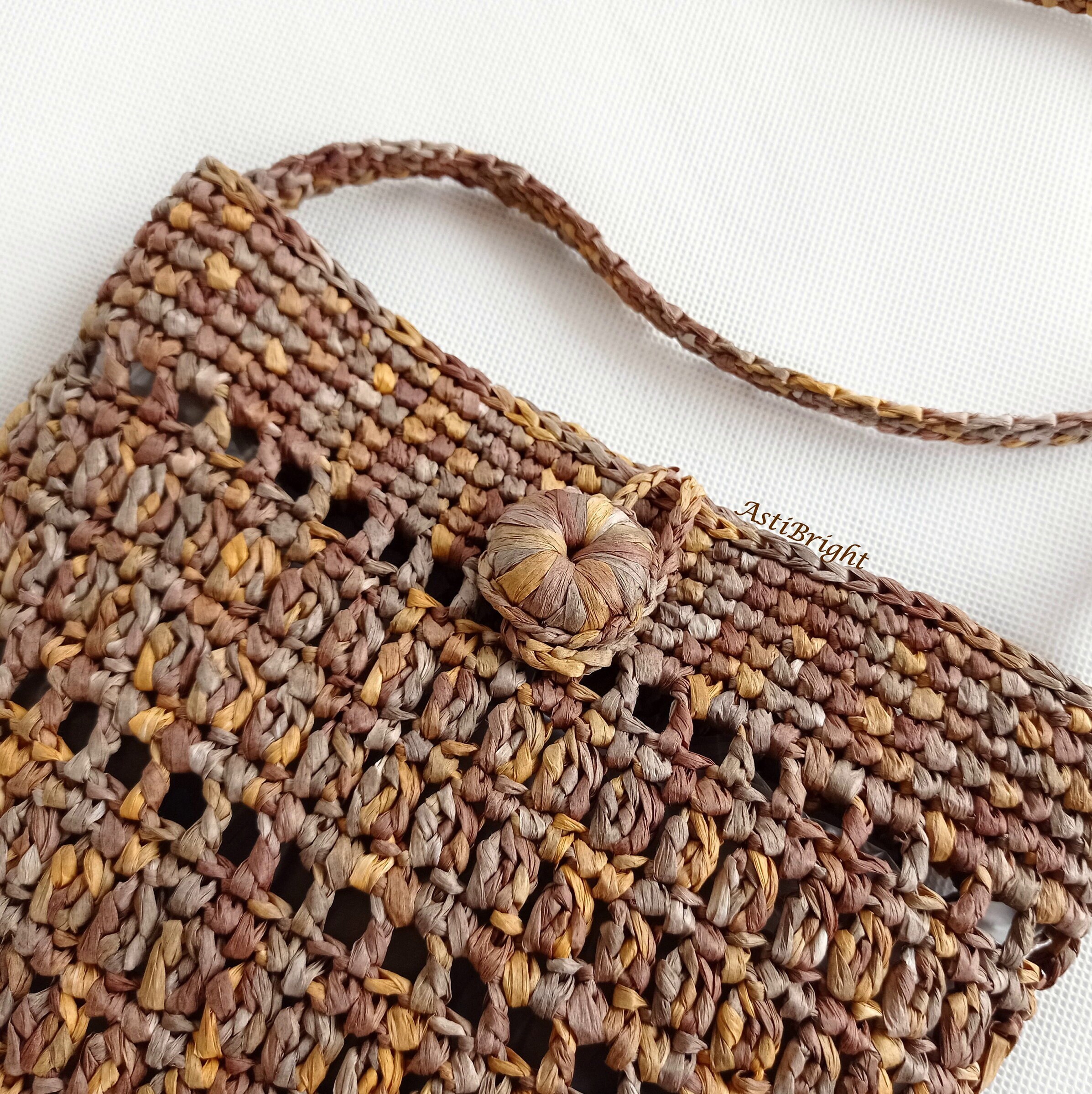 Small Raffia Shoulder Bag Straw Crossbody Purse Handmade Etsy