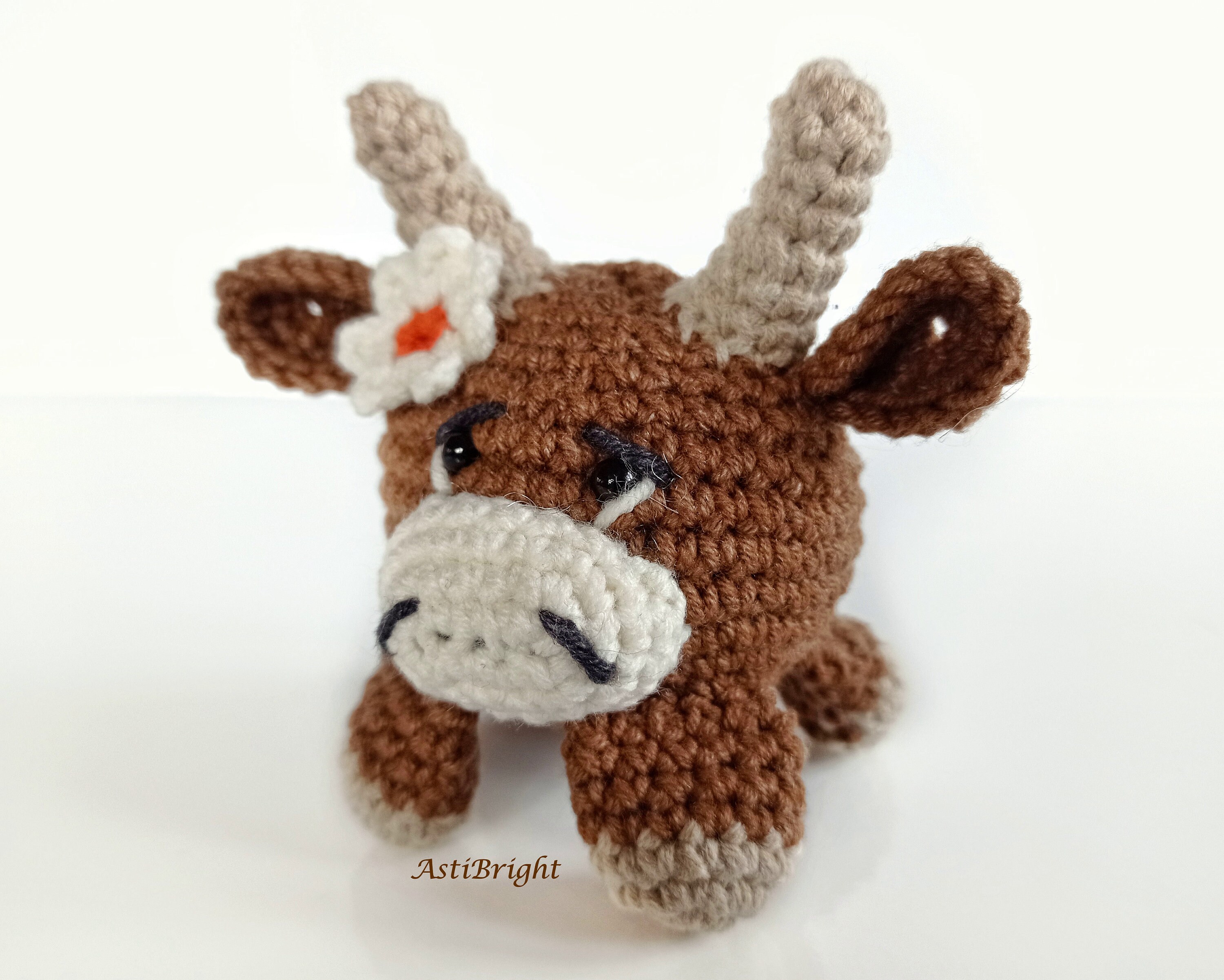 Crochet keychain animal cow Amigurumi toy key chain Symbol Etsy