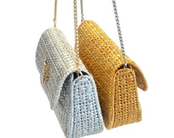 Gold clutch wedding, Silver clutch bridesmaid, Small evening bag, Formal clutch purse for women