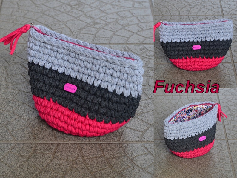 Crochet zipper pouch Large cosmetic bag for women Handmade Etsy