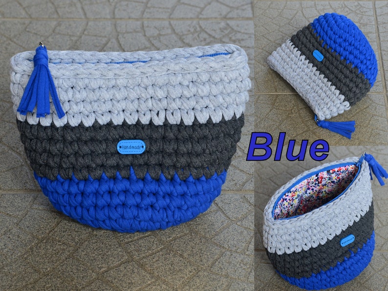 Crochet zipper pouch Large cosmetic bag for women Handmade Etsy