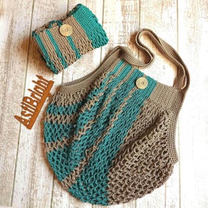 Handmade Crochet Net Bag: Foldable Viscose Market Tote