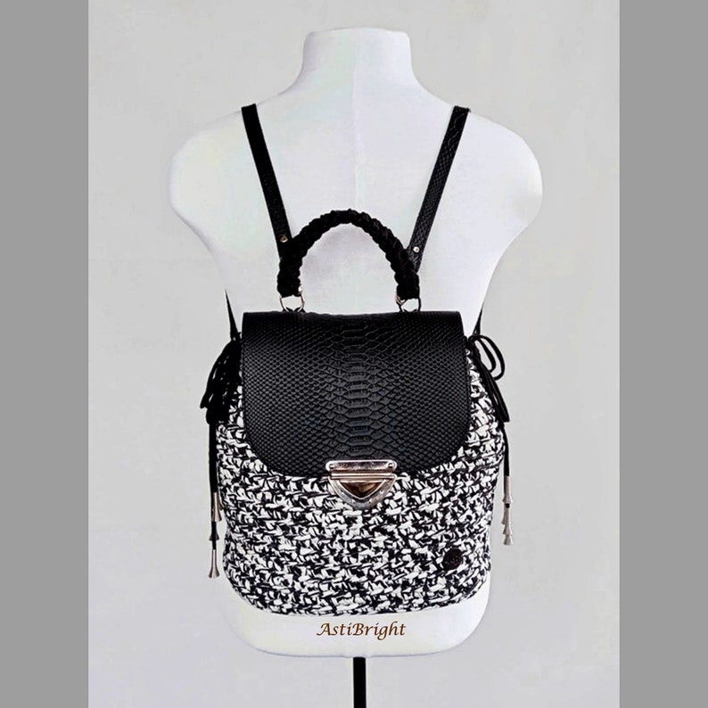 Boho backpack purse for women Crochet backpack handmade Vegan Etsy