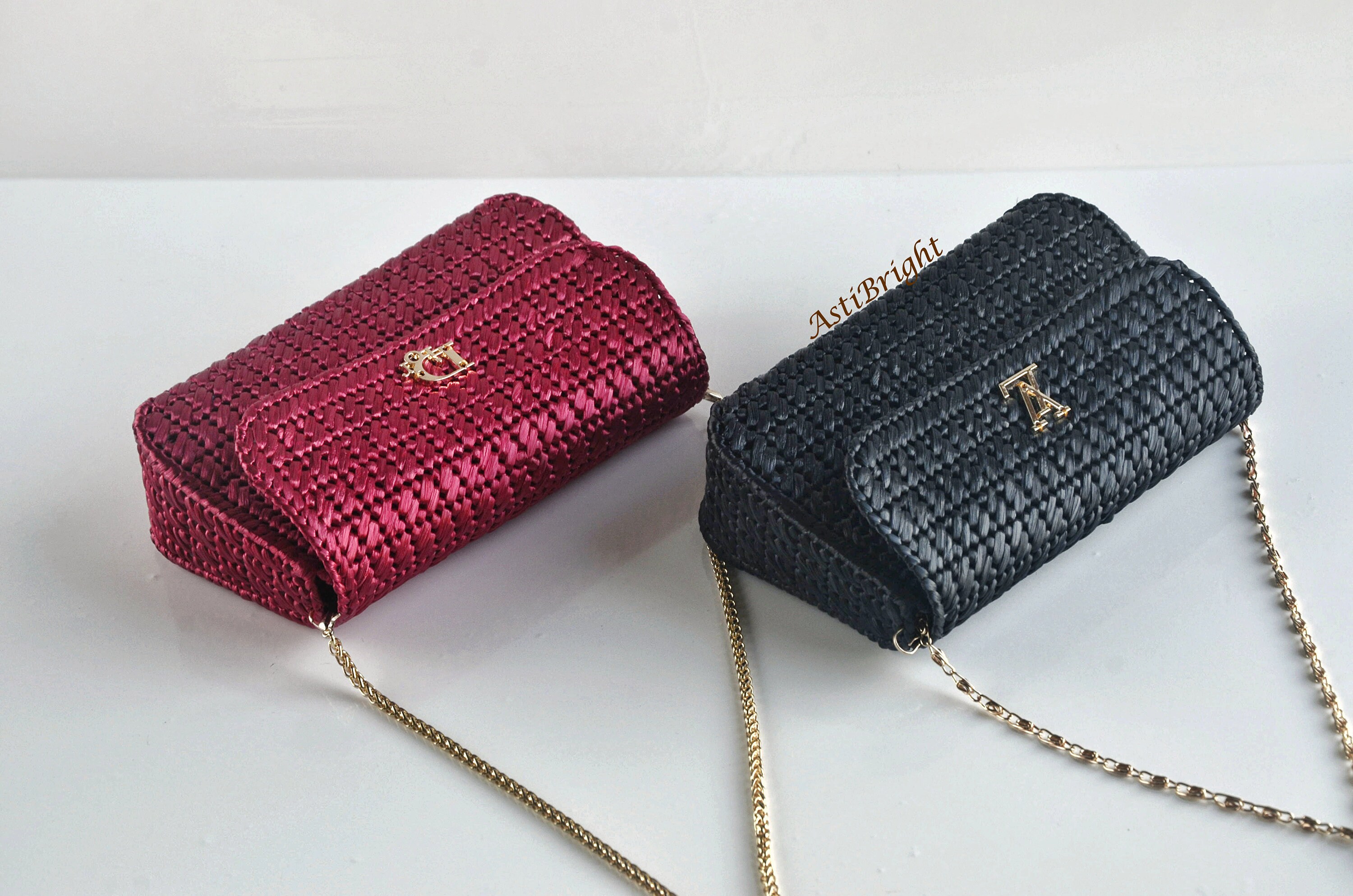 Mini straw shoulder bag for women Evening clutch purse with Etsy