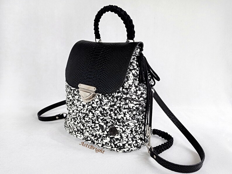 Boho backpack purse for women Crochet backpack handmade Vegan Etsy