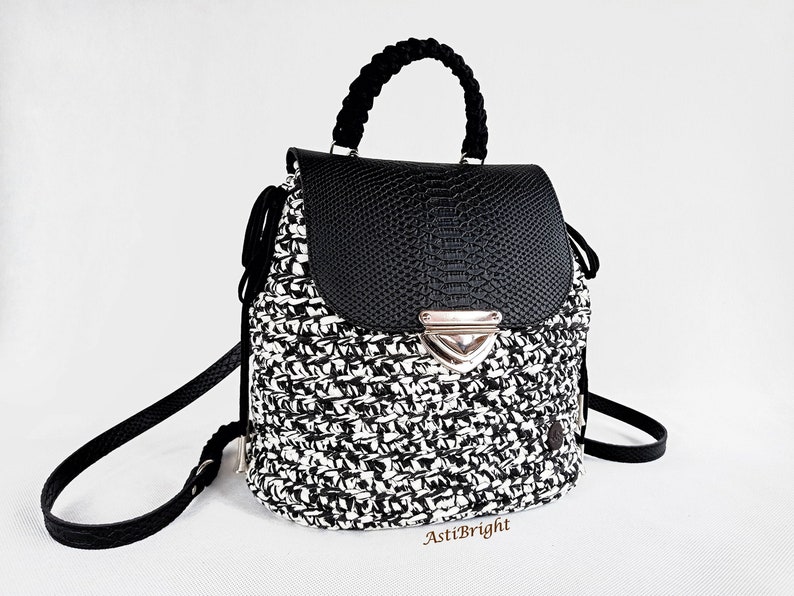 Boho backpack purse for women Crochet backpack handmade Vegan Etsy