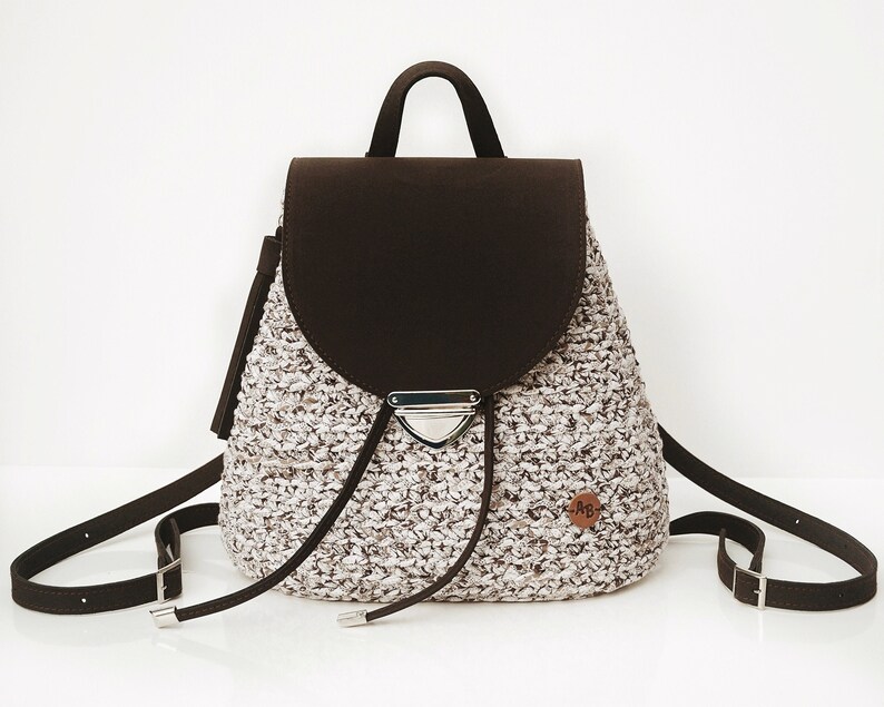 Boho backpack purse Small backpack women Crochet backpack Etsy