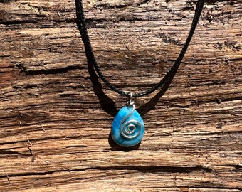 Crazy Lace Agat Blå Halsband