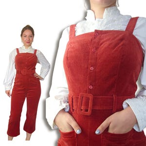 1970s Rust Color Corduroy Mini Jumpsuit - Etsy