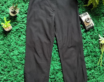 2000s Capri Pants Size Extra  Small | Black Capri Pants | Vintage Cropped Trousers | Stretchy Black Trousers | 2000s Trousers