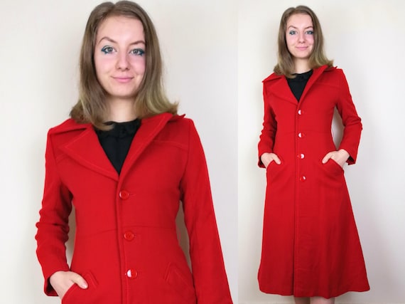 Wool 1960s 70s Mod Coat | Size XS-S | 1960s Coat |