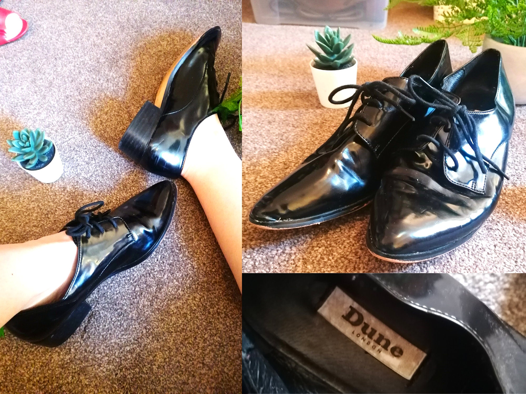 Dune black patent shoes sale