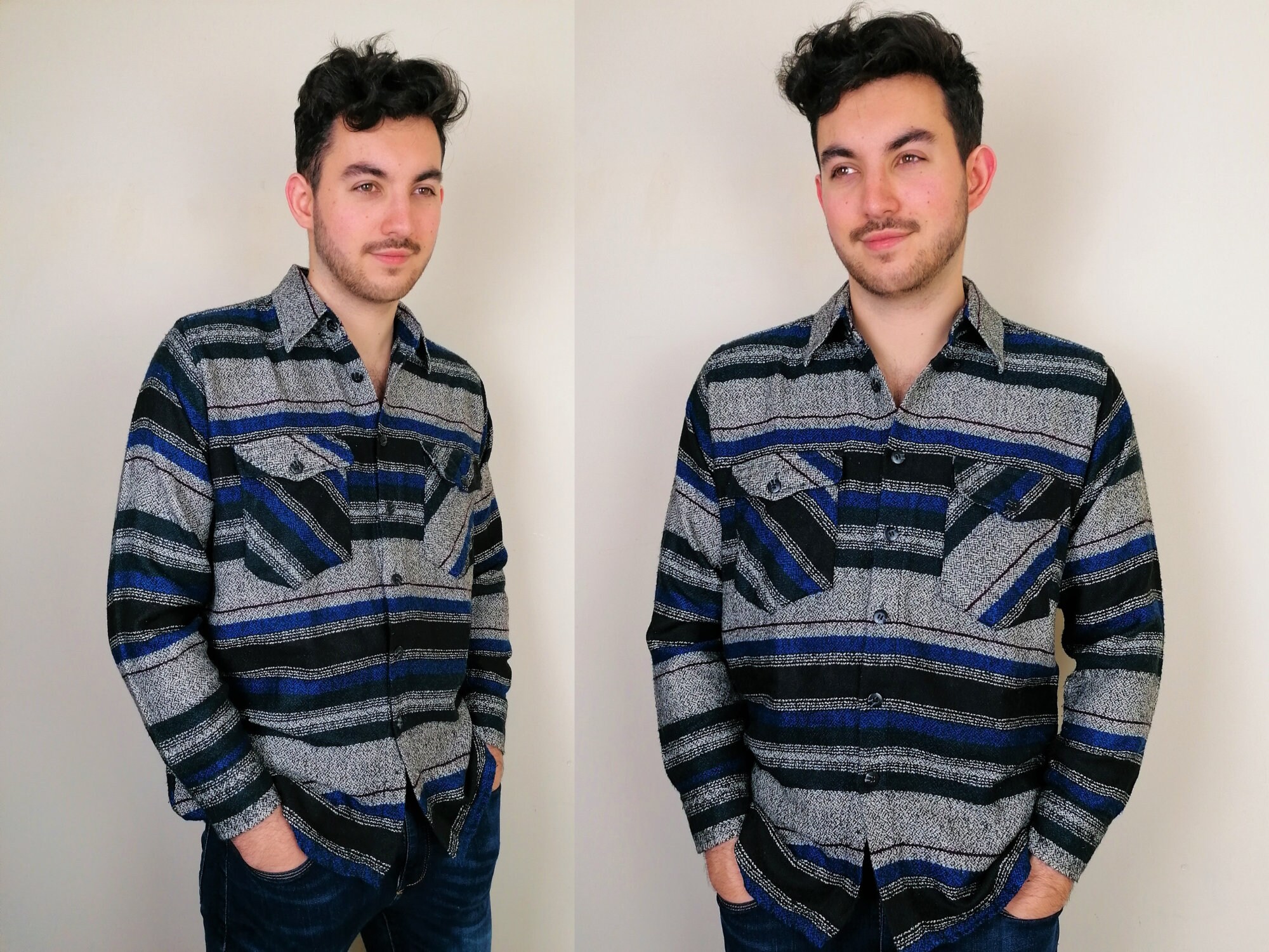 Image of Men's 1960S Shirt | Size M-L Vintage Wool Mod Jumper Sweater Top 60S