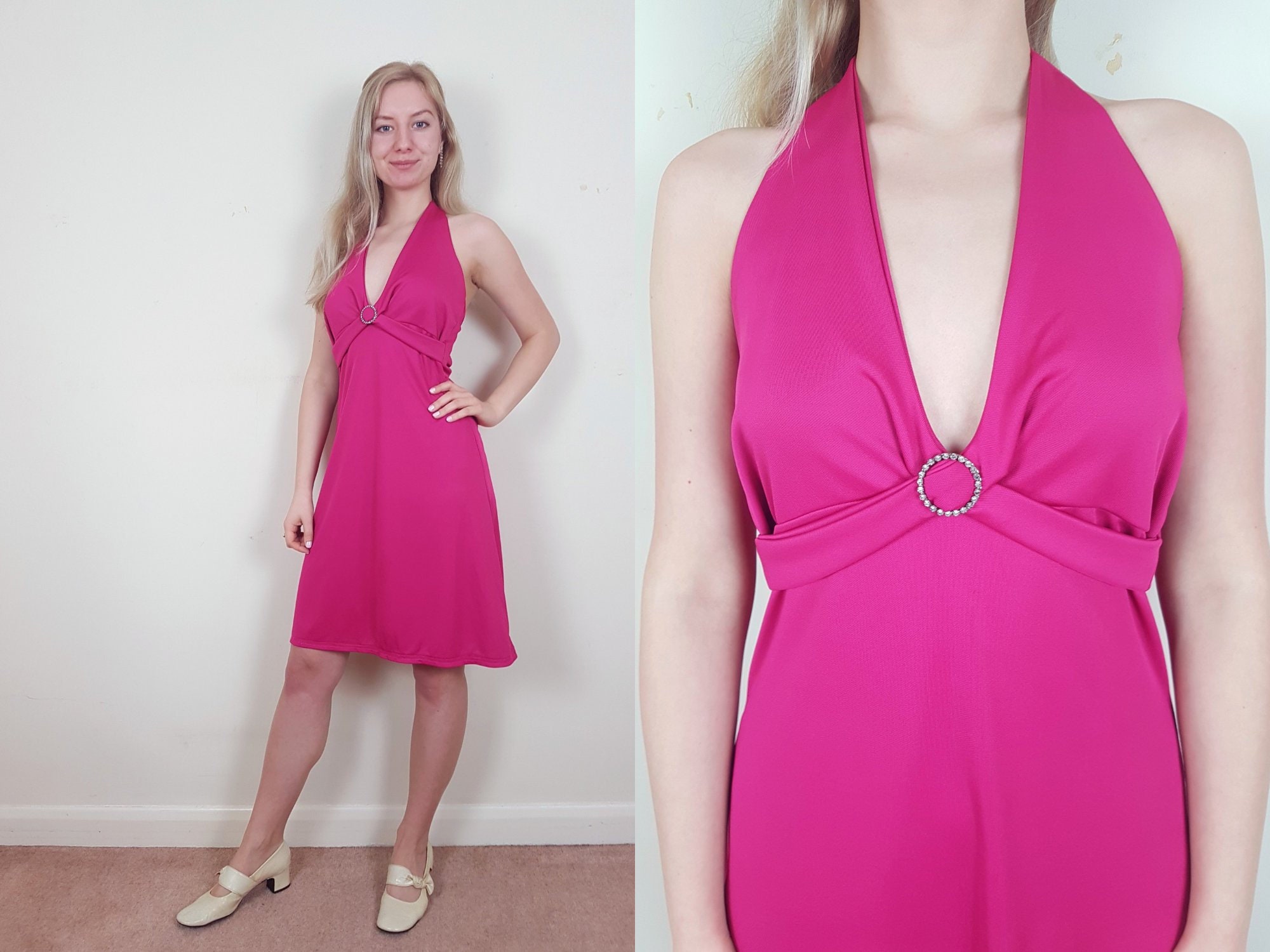 fuschia pink occasion dress