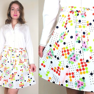 Upcycled 1960s Skirt | Size S | Crimplene A-Line Skirt | 60s Mini Skirt | Vintage Mini Skirt | Mod Mini Skirt | 60s Mod Skirt