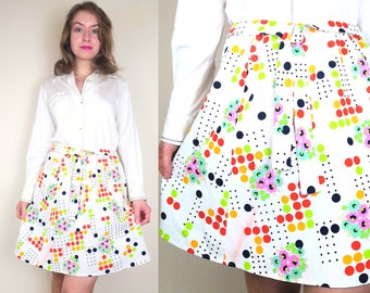 Upcycled 1960s Skirt | Size S | Crimplene A-Line Skirt | 60s Mini Skirt | Vintage Mini Skirt | Mod Mini Skirt | 60s Mod Skirt