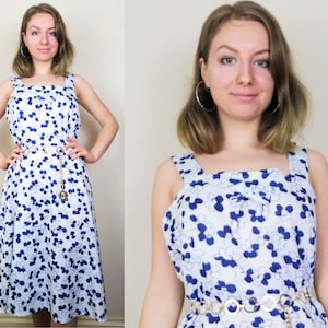 Bloemen jaren 1960 Jurk | Maat S-M | Floral Vintage Jurk | Bloemenjurk uit de jaren &#39;60 | Floral Mini Jurk | Minikleding uit de jaren &#39;60 | Jaren &#39;60 Navy Dress