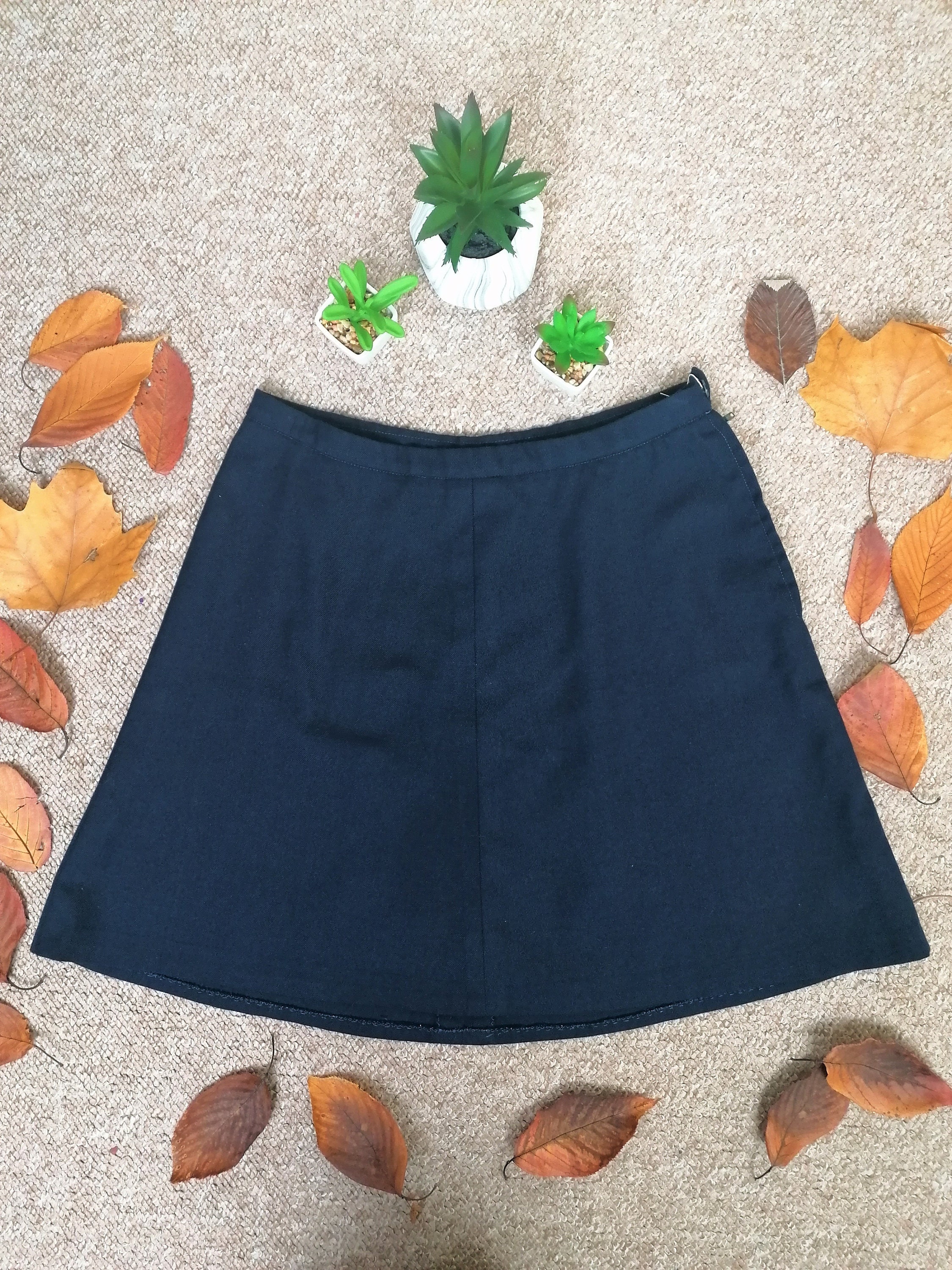 Image of Vintage A-Line Mini Skirt | Size S-M Navy S S Mod