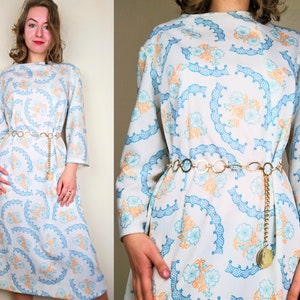 Abstract Floral 1960s Dress | Size M | 1960s Floral Dress | 60s Mod Dress | Vintage Mod Dress | Psychedelic Dress | Abstract Pattern Dress