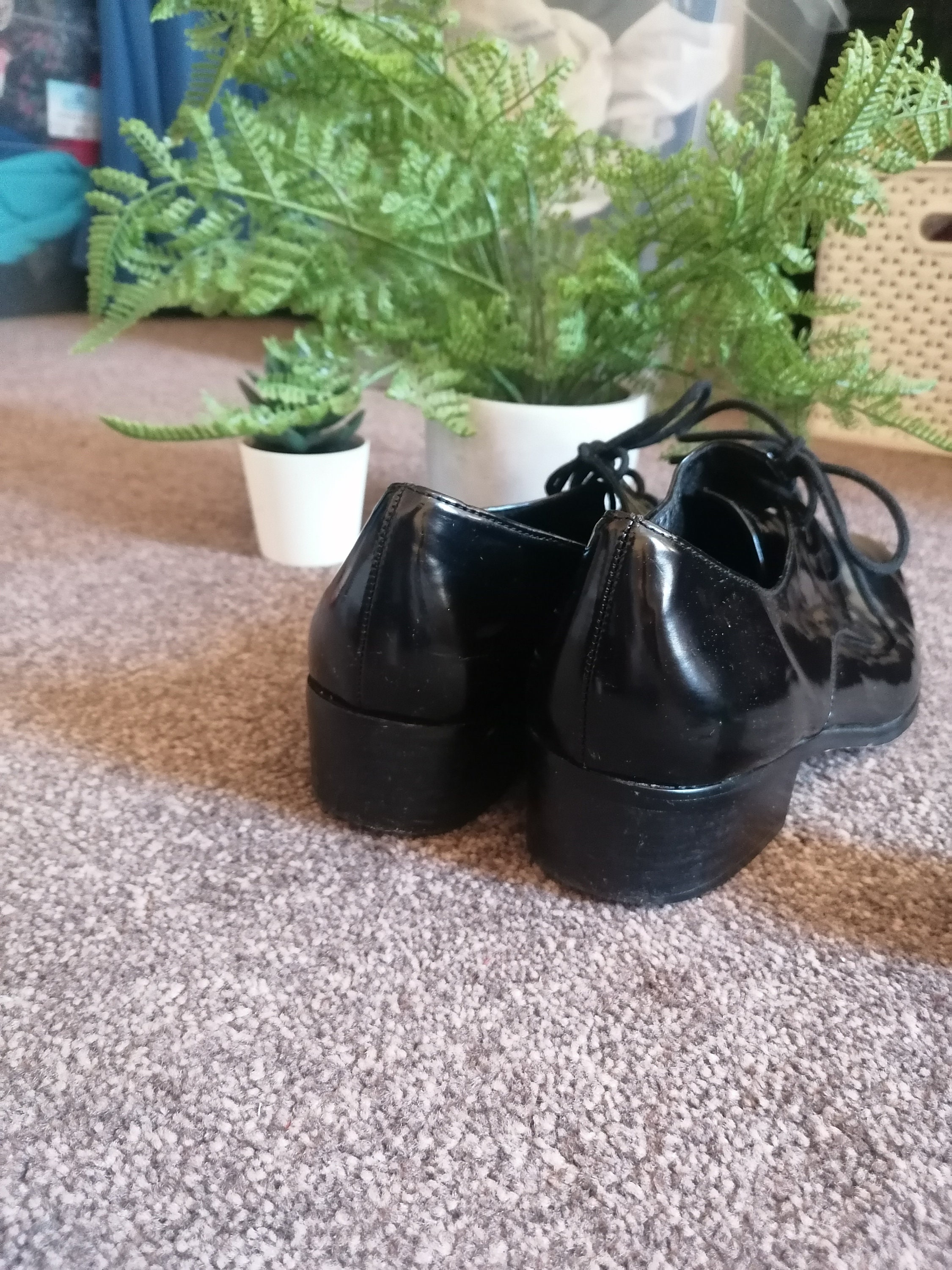 1990s Dune Black Patent Oxford Shoes | Size UK 7 | EU 40.5  display picture 3
