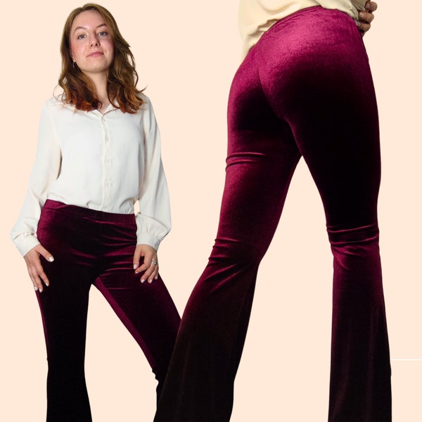 Velvet Tiered Bell Bottom Pants