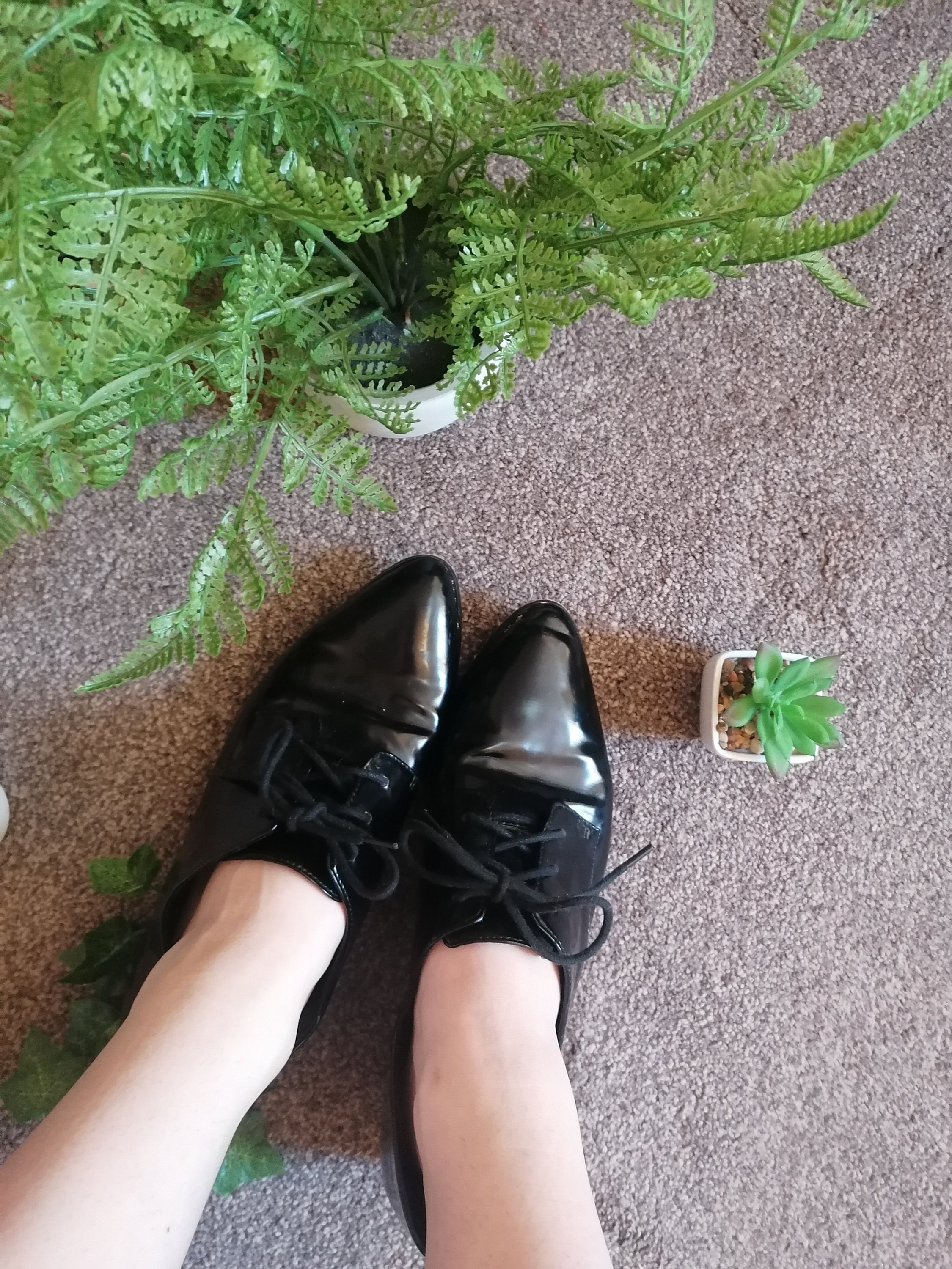 1990s Dune Black Patent Oxford Shoes | Size UK 7 | EU 40.5  display picture 2