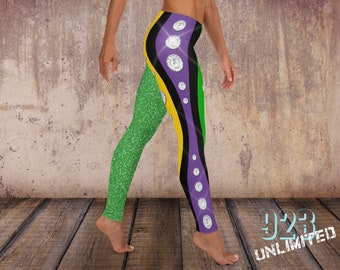 green shimmer leggings
