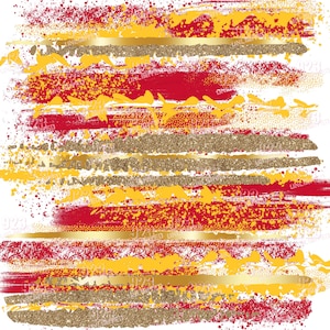 241 - Pennelli - Giallo, Oro e Rosso medio, Documenti digitali, Download istantaneo, sublimazione jpg e png 300 dpi, oro giallo, pennelli rossi