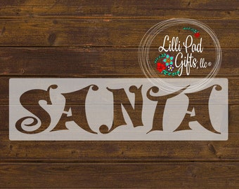 SANTA - 16.5x4 -  Re-usable stencil, Christmas stencil, Christmas, santa stencil, santa, custom stencil, stencil, diy, lpgdesigns