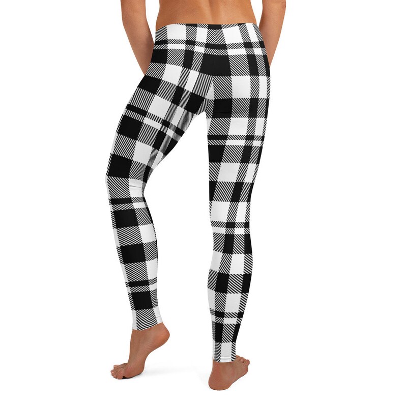 Black and White Checkered Leggings Black and White Leggings Etsy