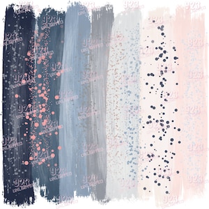 025 - Paint Brushes - Blue, Gray & Pink Splash - Sublimation Design -Digital Paper, Instant Download, sublimation jpg,png - 300dpi,12x12