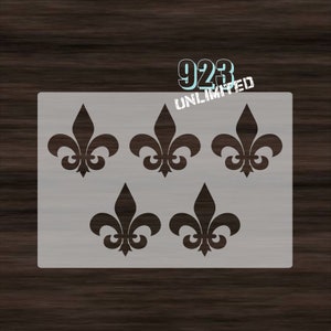 Fleur De Lis - 5 - Re-usable stencil, fleur de lis stencil, 5 fluer de lis, reusable, plastic, mylar, DIY stencil, made to order