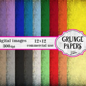 Grunge Papers 20 Digital Papers, Instant Download, Digital Background Papers, Distressed, Grunge, Textured Papers, Pack Colors