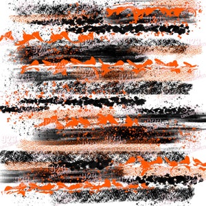 043-Brushes- Orange & Black -Digital Papers, Instant Download, Orange and Black, sublimation jpg and png 300dpi, brush stroke