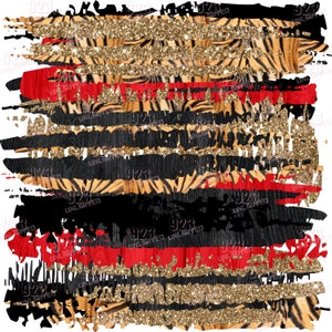 164 - Pinsel - Tiger, Rot, Schwarz & Gold - Pinsel-Digital Papiere, Sofort Download, Gold, Rot Schwarz, Sublimation jpg,png 300dpi