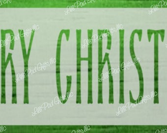 MERRY CHRISTMAS-#2 - 16x4 -  Re-usable stencil, stencil, custom stencil, Christmas stencil, Christmas, diy, lpgdesigns