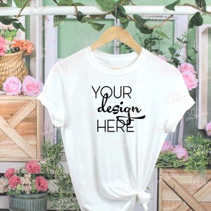 White T-Shirt - Mint Garden Mock Up- Generic White TShirt -  Instant Download, mock up, 300dpi, JPG, mock up, white, add your own design