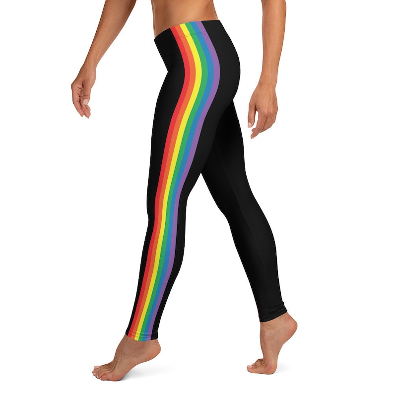Stacie's Rainbow Long Leggings Rainbow Leggings Striped Etsy New Zealand