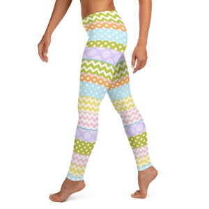 Spring Time Colorful Womens Long Leggings, Easter Leggings, Spring ...