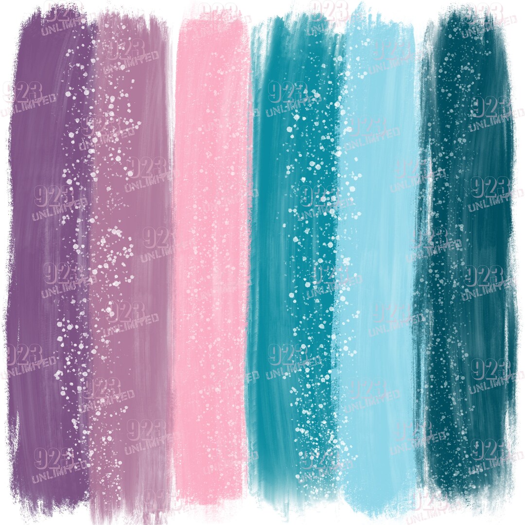174 - Brushes - Purple, Pink & Teal Splash, Digital Papers, Instant ...