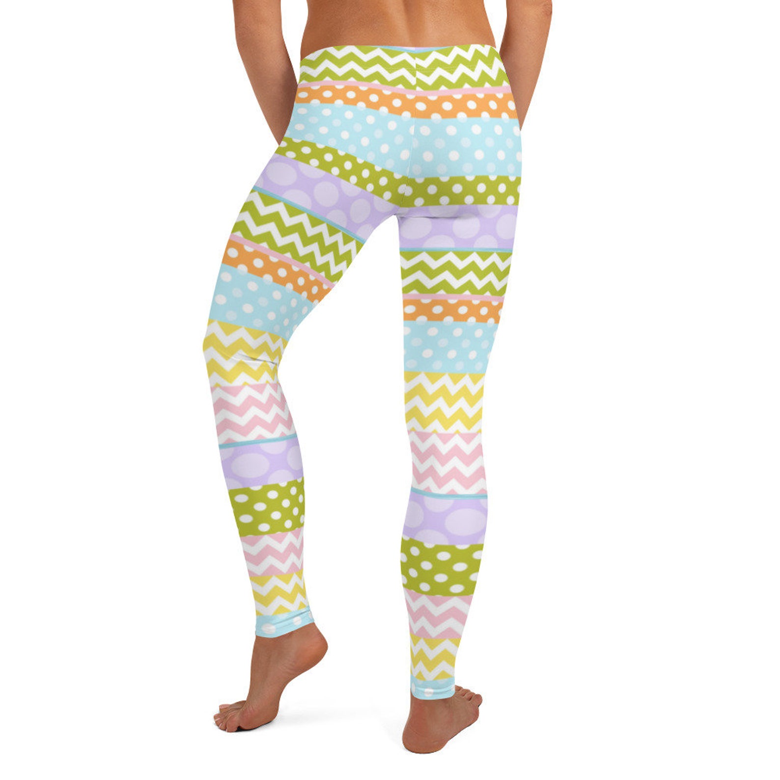 Spring Time Colorful Womens Long Leggings Easter Leggings | Etsy