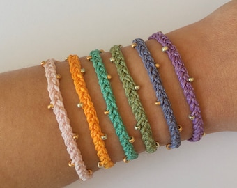 Pura Vida-Style Geflochtene Perlen Akzent Armband/Fußkettchen | Wähle deine Farbe, verstellbare Armbänder, Surferarmband, Freundschaftsarmband